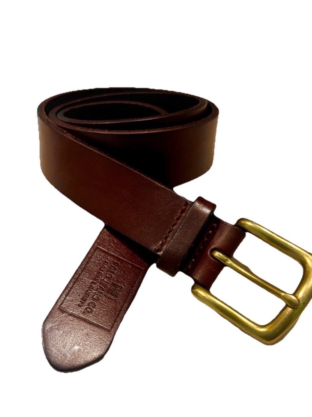 Polo Jeans Co Ralph Lauren
Genuine Leather Brown Belt Brass Buckle 
M - 37”